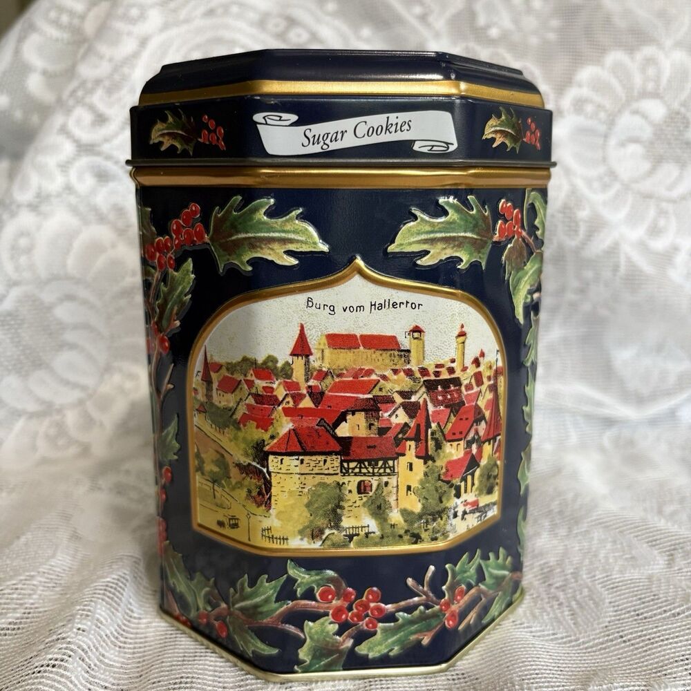 Lambertz Aachen German Cookie Tin W/ Music Box‎ “Oh Holy Night” Christmas